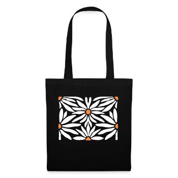 Groovy Gänseblümchen-Blumen - Stoffbeutel - Schwarz - Vorne