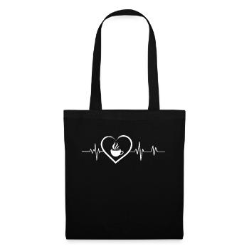 battement de cœur café - Sac en tissu - noir - Devant