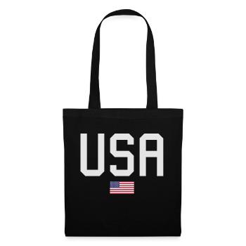 TEAM USA amerikanische Flagge Fahne unter Schrift - Stoffbeutel - Schwarz - Vorne