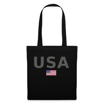TEAM USA amerikanische Flagge Fahne unter Schrift - Stoffbeutel - Schwarz - Vorne
