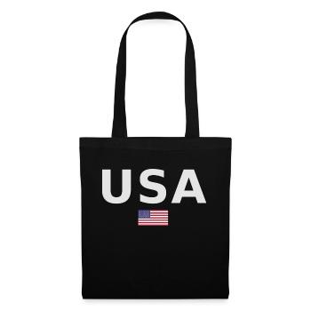 TEAM USA amerikanische Flagge Fahne unter Schrift - Stoffbeutel - Schwarz - Vorne
