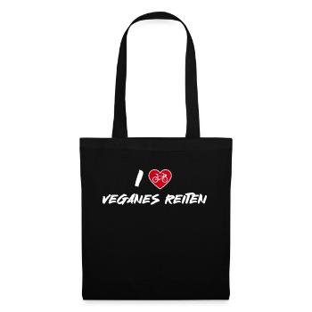 Love Veganes Reiten - Stoffbeutel - Schwarz - Vorne