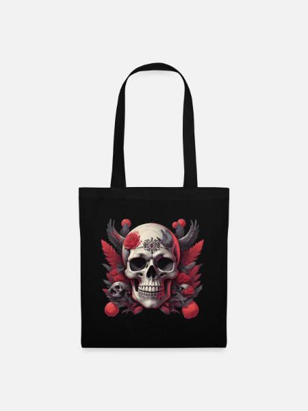 Totenkopf - Stoffbeutel - Schwarz