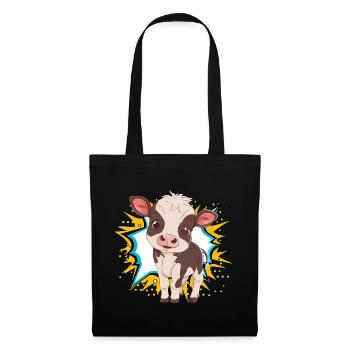 Lait de vache et de boeuf - Sac en tissu - noir - Devant