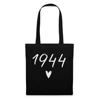 1944 Herzgeburtstag - Stoffbeutel - Schwarz - Vorne