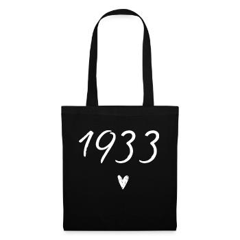 1933 Herzgeburtstag - Stoffbeutel - Schwarz - Vorne