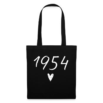 1954 coeur anniversaire - Sac en tissu - noir - Devant