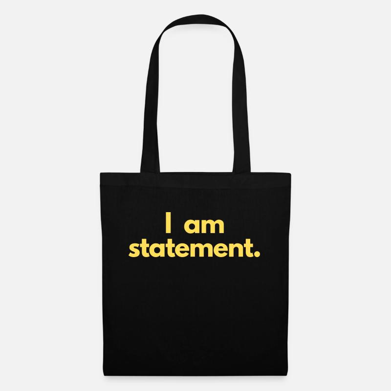 statement txt yellow - Tote Bag - black