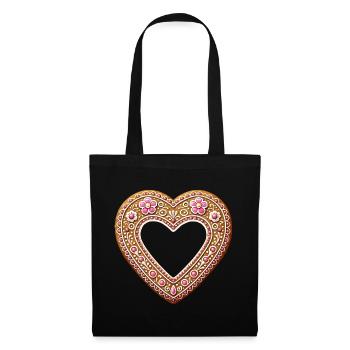 Gingerbread Heart Frame Tradition and love combined - Tote Bag - black - Front