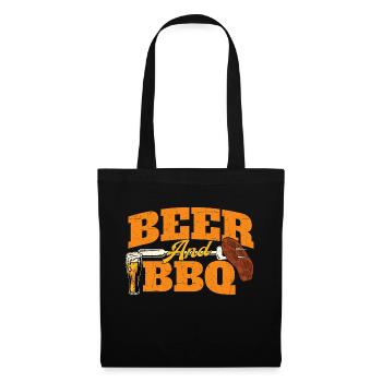 Beer and BBQ - Grilling Pitmaster Barbecue Lover - Tote Bag - black - Front