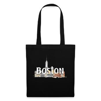 Boston USA Geschenkidee - Stoffbeutel - Schwarz - Vorne