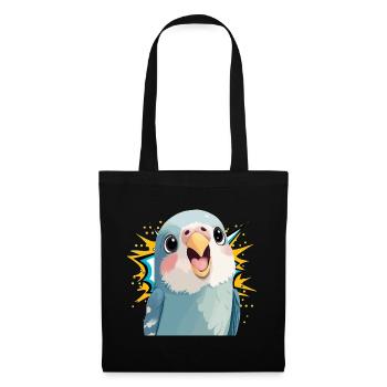 Perruche Perroquet Oiseaux - Sac en tissu - noir - Devant