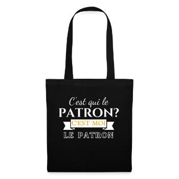 T-shirt c'est qui le patron C'est moi le patron! - Sac en tissu - noir - Devant