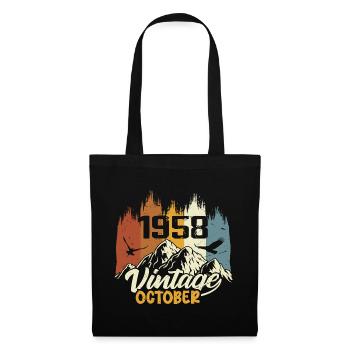Né en octobre 1958 - Anniversaire en octobre 1958 - Sac en tissu - noir - Devant