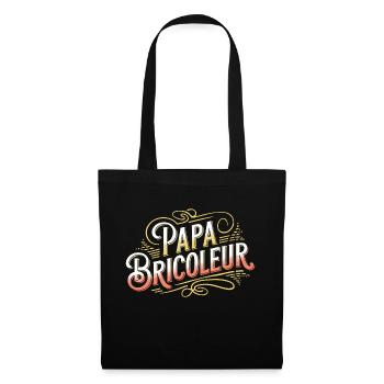 Papa bricoleur - Sac en tissu - noir - Devant