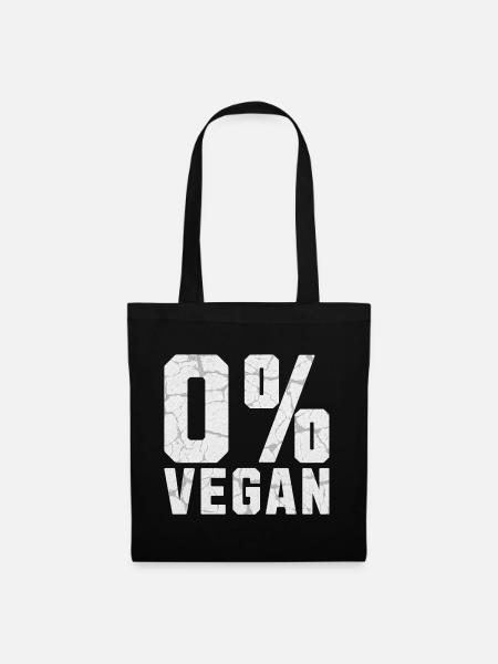 0% Vegan - Stoffbeutel - Schwarz