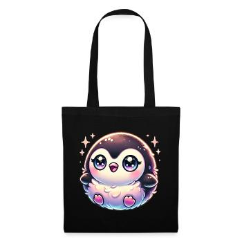 Super Cute Kawaii Baby Penguin - Stoffbeutel - Schwarz - Vorne