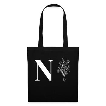 Lette n fleurs minimalistes - Sac en tissu - noir - Devant