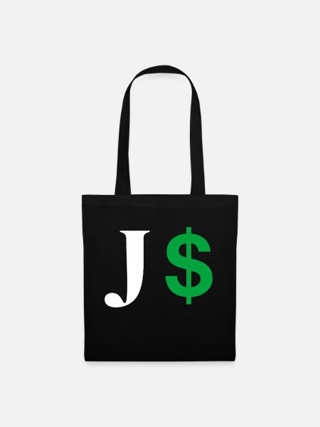 Buchstabe j Dollar - Stoffbeutel - Schwarz