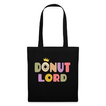 Donut Lord – Gourmet und lustiges Design - Stoffbeutel - Schwarz - Vorne