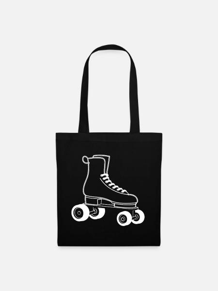 Rollschuhe Zeichnung - Stoffbeutel - Schwarz