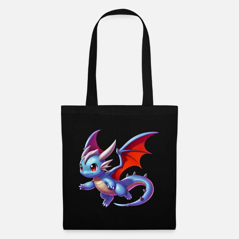 Drache - Stoffbeutel - Schwarz