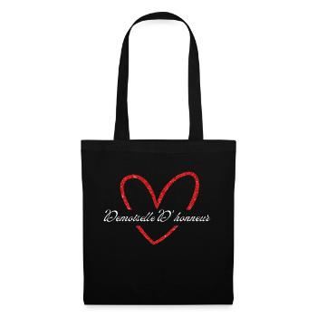 Bridesmaid Red Heart Glitter - Tote Bag - black - Front