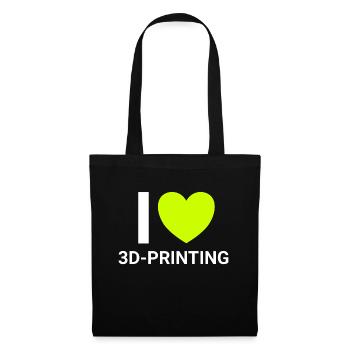 i love 3dprinting - Stoffbeutel - Schwarz - Vorne