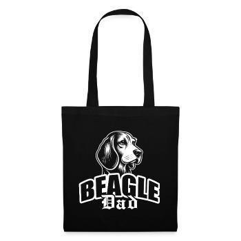 « Beagle Dad » avec tête de chien - Sac en tissu - noir - Devant