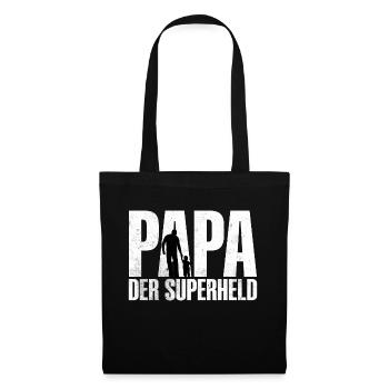 PAPA DER SUPERHELD Schön, dass es dich gibt! - Stoffbeutel - Schwarz - Vorne