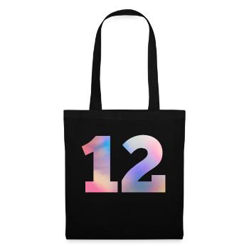 Numéro 12 coloré - Sac en tissu - noir - Devant