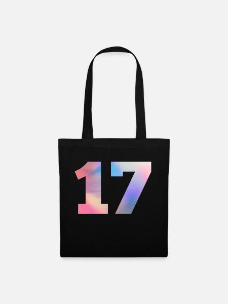 Colorful Number 17 - Tote Bag - black