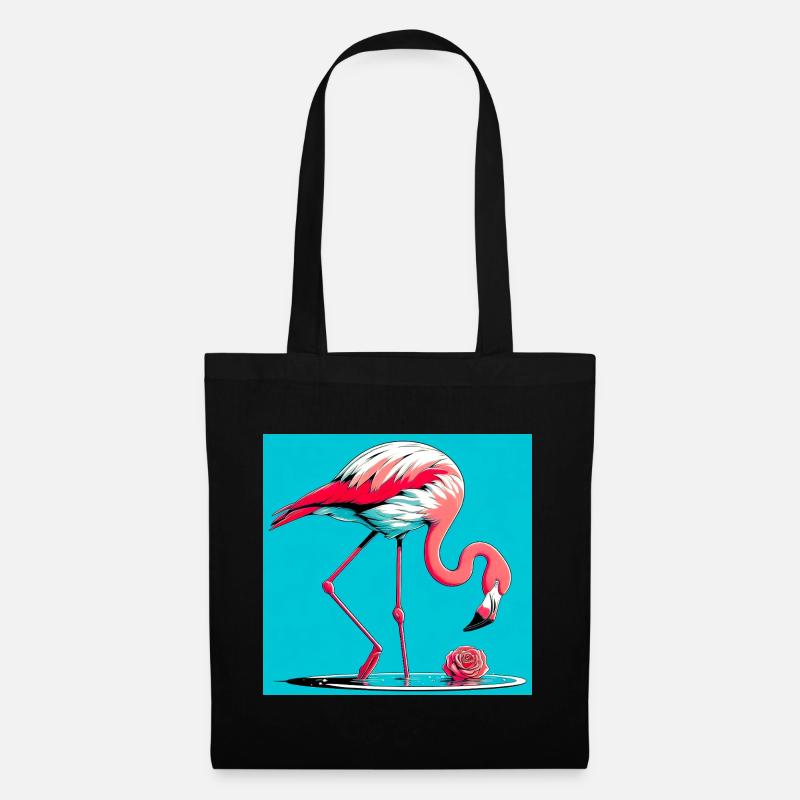 Flamingo - Stoffbeutel - Schwarz