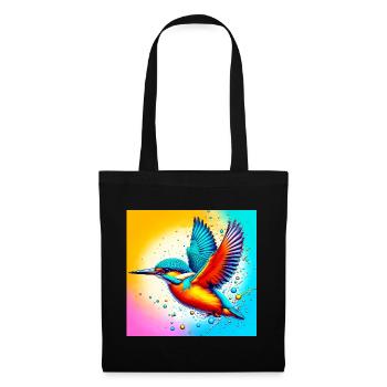 martin-pêcheur - Sac en tissu - noir - Devant
