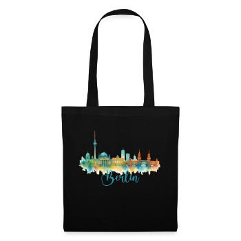 berlin skyline - Stoffbeutel - Schwarz - Vorne