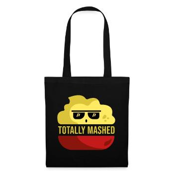 Totally Mashed Lustiges Wortspiel Kartoffel Karikatur - Stoffbeutel - Schwarz - Vorne