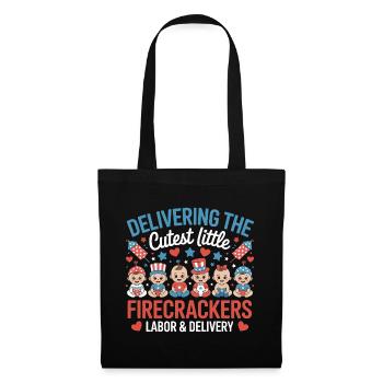  Labor & Delivery Firecrackers Independence Day - Stoffbeutel - Schwarz - Vorne