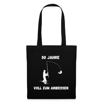 Angler T-Shirt 50 Years – Full to bite into - Tote Bag - black - Front
