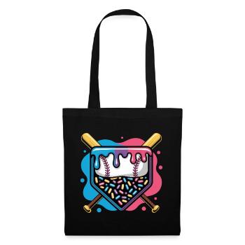 Baseball Home Plate Donut with Sprinkles - Tote Bag - black - Front
