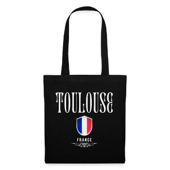 Toulouse, Frankreich, minimalistisches, elegantes Design - Stoffbeutel - Schwarz - Vorne