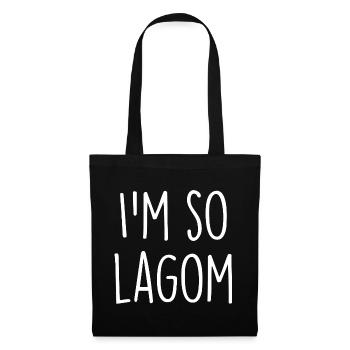 Lagom Sverige Suède - Sac en tissu - noir - Devant
