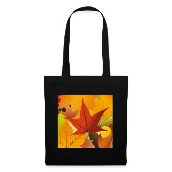 Feuilles d’automne - Sac en tissu - noir - Devant