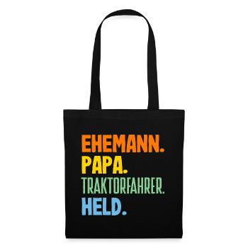 Mari Papa Conducteur de tracteur Héros - Sac en tissu - noir - Devant