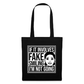 S’il s’agit d’un faux sourire, je ne vais pas le dire - Sac en tissu - noir - Devant