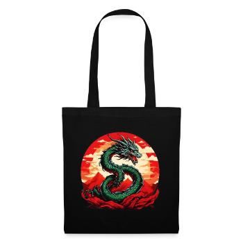 Japanischer Drachen  - Stoffbeutel - Schwarz - Vorne