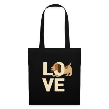 Ich liebe Hunde - Stoffbeutel - Schwarz - Vorne