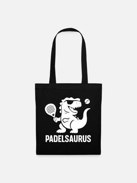 Lustiges Padel | Padelsaurus - Stoffbeutel - Schwarz