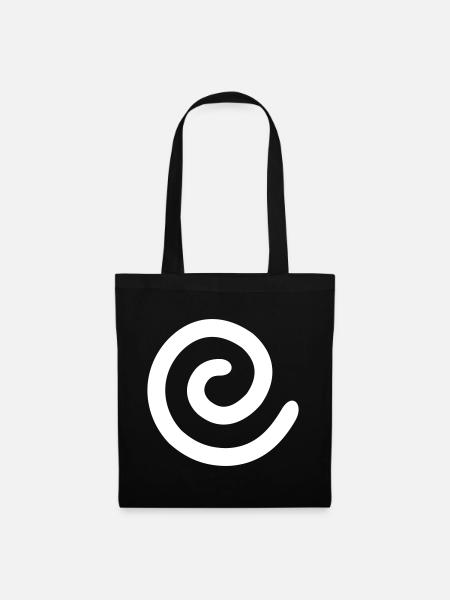 Monochrome Spirale - Stoffbeutel - Schwarz
