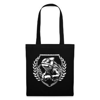 Blason caméléon avec couronne de laurier - Sac en tissu - noir - Devant