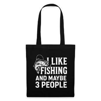 J’aime la pêche et peut-être trois personnes pêcher Angeln - Sac en tissu - noir - Devant